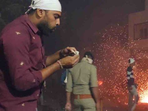 In Amreli's Savarkundla, people enjoyed an ingoria war, hurling three ...