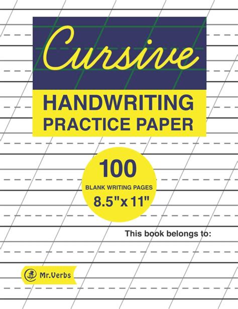 Buy Cursive Handwriting Practice Paper with Angled Vertical Guides 100 ...