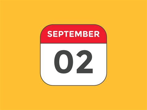 september 2 calendar reminder. 2nd september daily calendar icon ...
