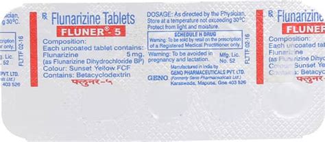 Fluner 5 MG Tablet (10): Uses, Side Effects, Price & Dosage | PharmEasy