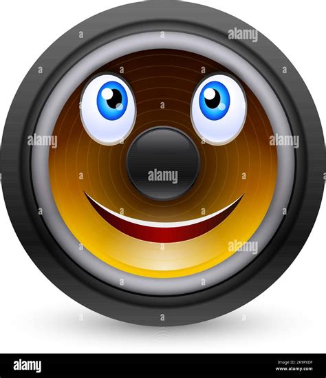 Musical dynamics with smiling face isolated on white background Stock ...