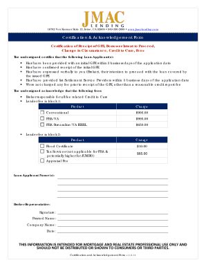 Certification & Acknowledgement Form THIS ... - JMAC Lending - Fill and ...