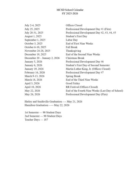 Monroe County Schools ms Calendar MCSD 25-26 Revised [pdf] - EduCounty
