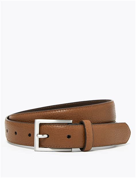 Buy Textured Leather Slim Belt at Marks & Spencer