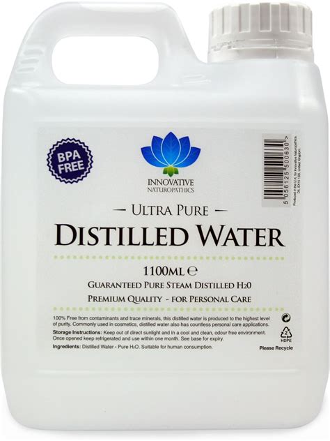 Buy Distilled Water - 100% Pure Steam Distilled H2O - 1100ml (4) Online ...
