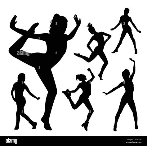 female dancing sport training silhouette Stock Vector Image & Art - Alamy