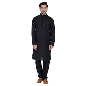 Royal Kurta Mens Cotton Kurta Pyjama Set (Black, 44) : Amazon.in: Fashion