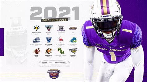 JMU Unveils Full Schedule for 50th Football Season in Fall 2021 - James ...