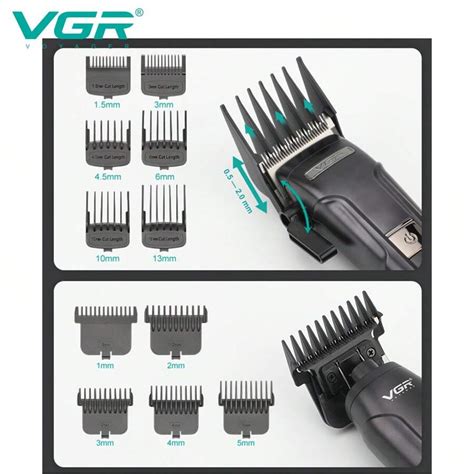 VGR VGR Hair Trimmer Adjustable Hair Trimmer Digital Display Cordless ...