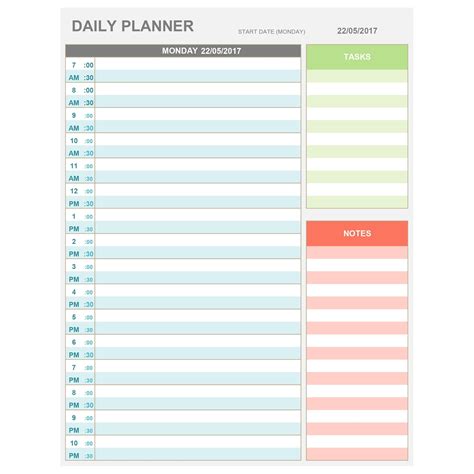 Hourly Daily Planner Printable - Printable Templates