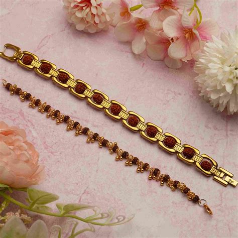 Gold Plated Essential+ Elemental Rudraksha Bracelet Combo – Japam