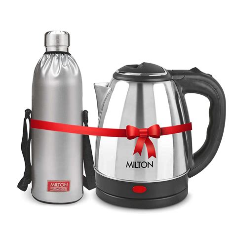 Milton Euroline Combo Set Go Electro Stainless Steel Electric Kettle, 1 ...