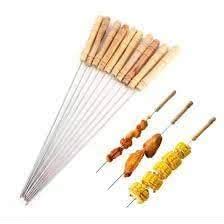 GTS bbeque Stick for tandoor Long Steel Rods with Wooden Handle for ...