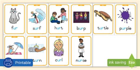Grade 2 Phonics: ur Flashcards (teacher made) - Twinkl