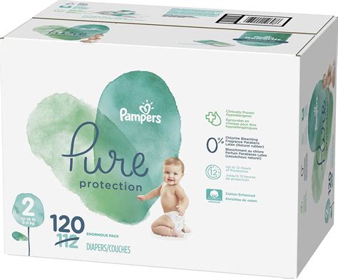 Amazon.com: Diapers Size 2, 120 Count - Pampers Pure Protection ...