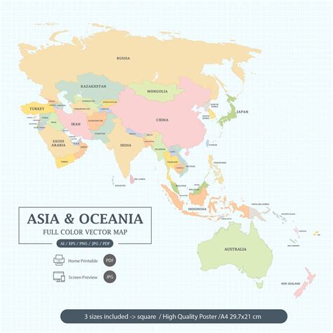 Map Of Asia And Oceania Countries