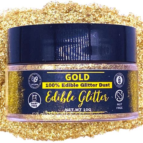 BULK-10G Edible Glitter and Gold Dust for Drinks and Cake Decorating ...