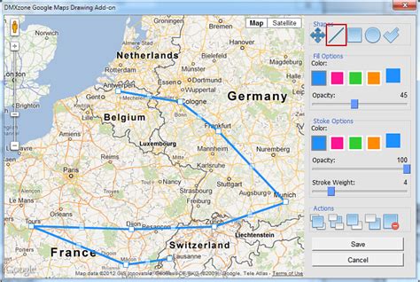 Google Maps Drawing 的图像结果