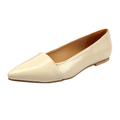 Buy Heels & Shoes Synthetic Beige Pointy-Toed Ballerinas at Amazon.in