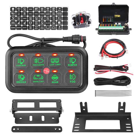 Buy 8 Gang Switch Panel, AKD Part Circuit Control Box Universal Jeep ...