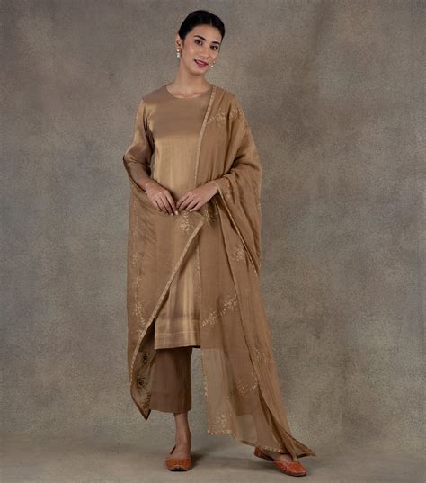 Beige Tissue Kurta & Palazzo Pants Set – Tulsi Online