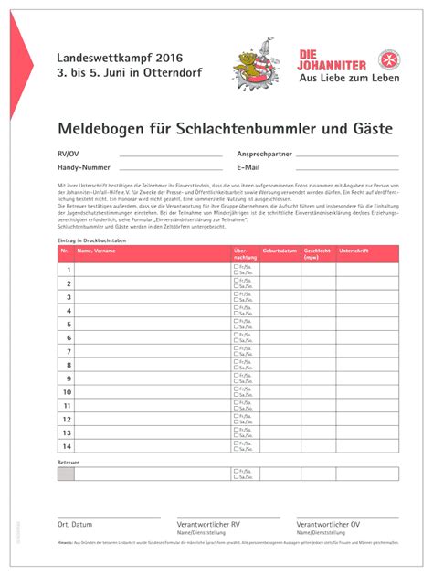 Fillable Online Meldebogen f r Schlachtenbummler und G ste - Die ...