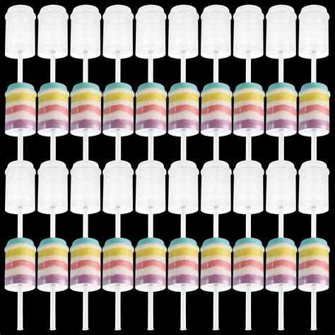 Amazon.com: SHUESS 40 Pack Clear Cake Pop Shooter Round Push Pop Cake ...