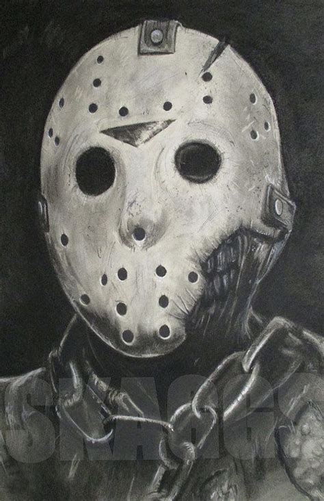 Jason Voorhees Mask Drawing at PaintingValley.com | Explore collection ...