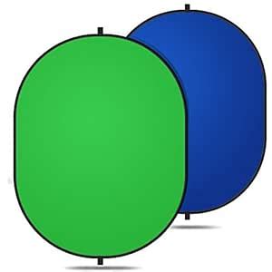Yesker 5ft x 6.5ft Chromakey Backdrop, 2-in-1 Background Screen Green ...