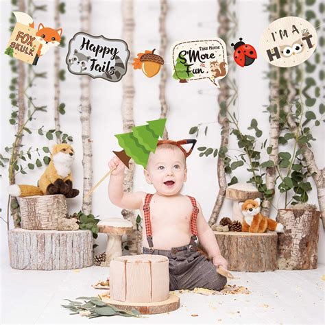 Yaaaaasss! 35 PCS Woodland Animal Photo Booth Props Wild One India | Ubuy