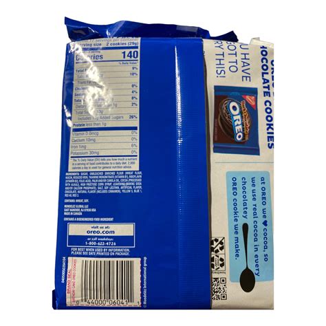 38 oreo cookies nutrition facts label