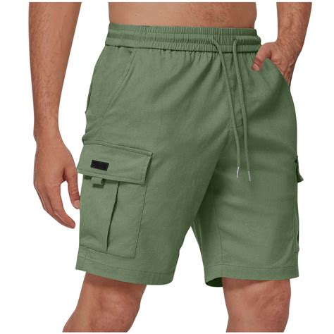 Men's Cargo Shorts Elastic Waistband Drawstring Summer Casual Relaxed ...