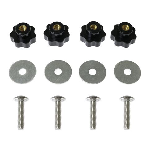 RLECS 4 Sets T-Track Knobs Kit - 4pcs Star Knob Nut with 4pcs Bolts and ...
