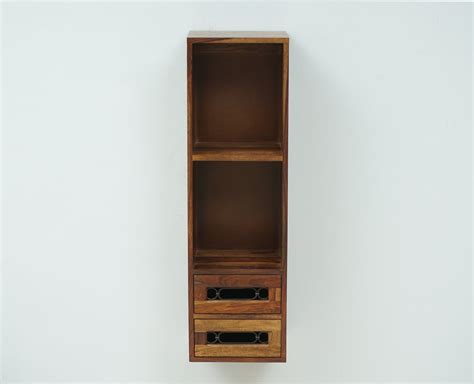 Sweden Wooden Decor Wall Shelve with Two Drawers