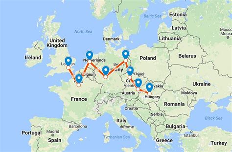 Europe Trip Planning Map 的图像结果