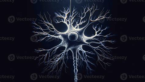 A detailed view of a neuron magnified under a microscope, emphasizing ...