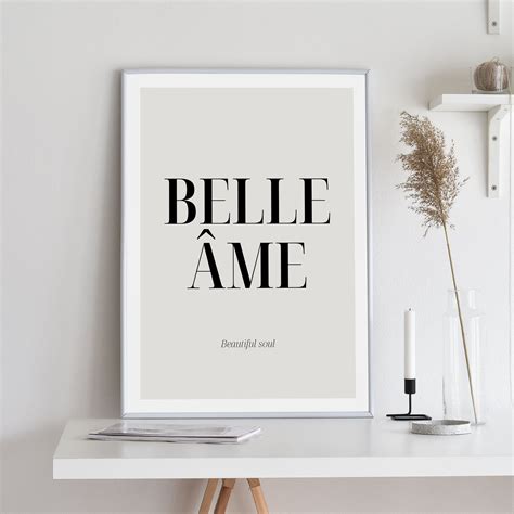 Belle Ame PRINTABLE Quote French Decor Definition Print | Etsy