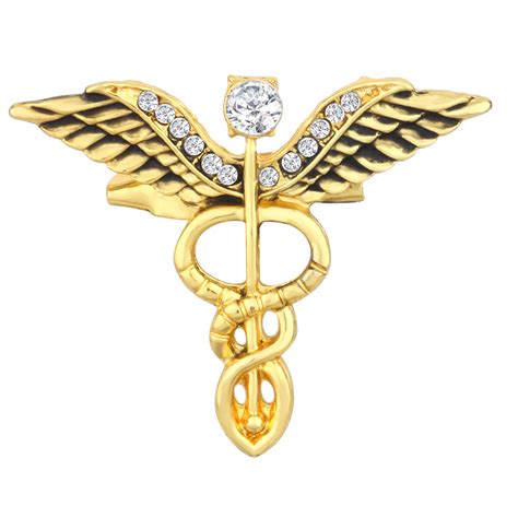 Mahi Gold Plated Medical Caduceus Doctor's Unisex Brooch Lapel Pin ...