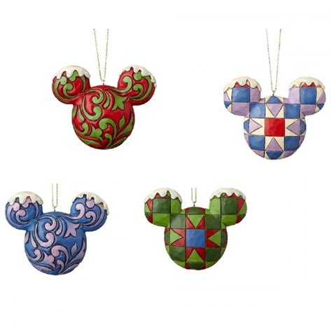 MICKEY MOUSE HEAD HANGING ORNAMENT SET ### : Enesco France