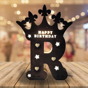 Fab2Classy "R" Alphabet Wooden LED Table Lamp Table Lamp Price in India ...