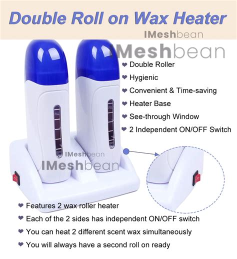 Buy 110V Double Wax Roller Portable Depilatory Wax Warmer Refill Kit ...