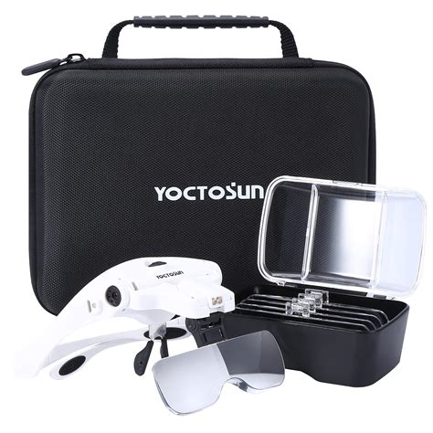 Buy YOCTOSUN Magnifying Glasses with Light, Head Magnifier with 5 ...