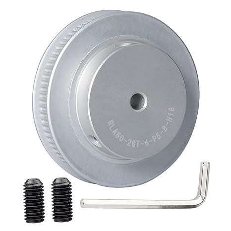 POLISI3D 80T 2GT Synchronous Pulley Bore 5mm for Width 6mm GT2 Timing ...
