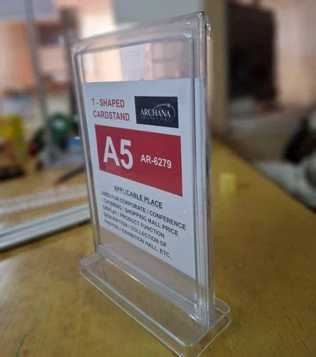 Transparent Polycarbonate Products - T Shaped Card Stand A5 ...