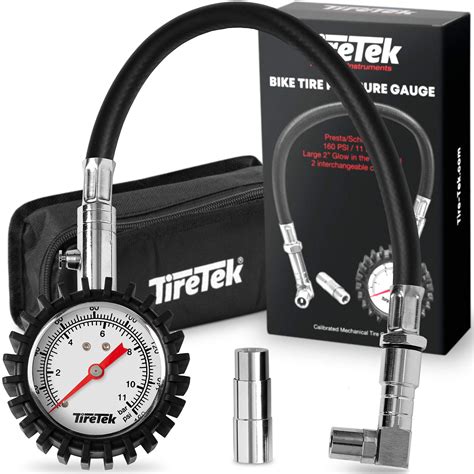 Buy TIRETEKRoad Bike Tire Pressure Gauge, 160 PSI with Interchangeable ...