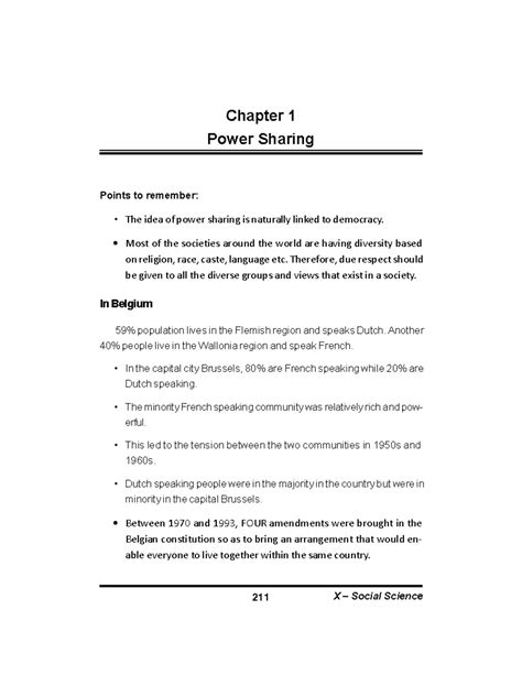 Chapter 1: Power Sharing in Belgium and Sri Lanka - Class 10 Political ...