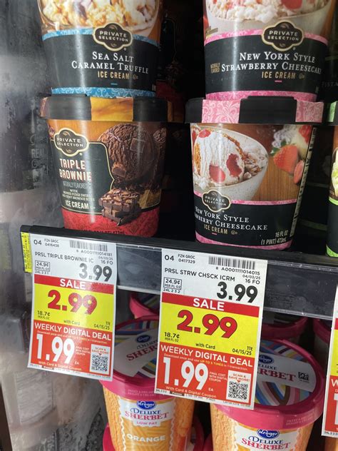 Kroger Ice Cream and Sandwiches and Private Selection Ice Cream as low ...