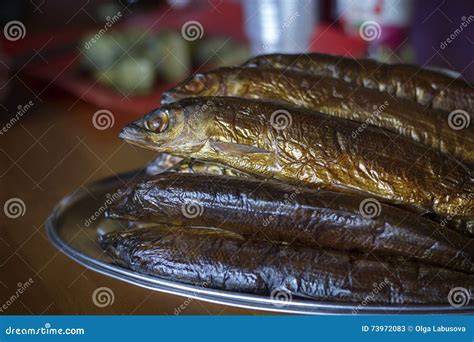 Hot Smoked Omul (endemic Species of Fish in the Lake Baikal, Russia). Stock Image - Image of ...