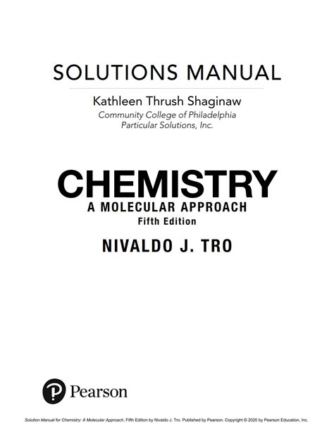 Chemistry a molecular approach 5th edition Nivaldo Tro solutions manual pdf