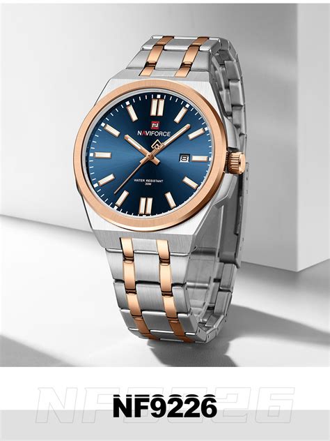 Naviforce NF9226: Silver-Rosegold Watch (3ATM) | Classic Style – Alix Store